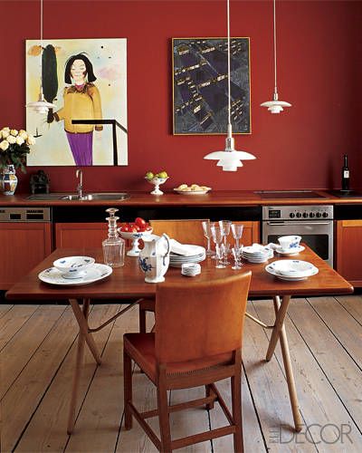 Red Bedroom And Living Room Ideas, Red Wall Dining Room Ideas