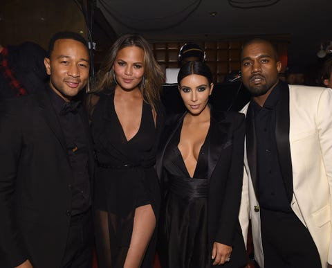 Kim Kardashian, Kanye West, Chrissy Teigen, and John Legend Had a Double Date at a Waffle House