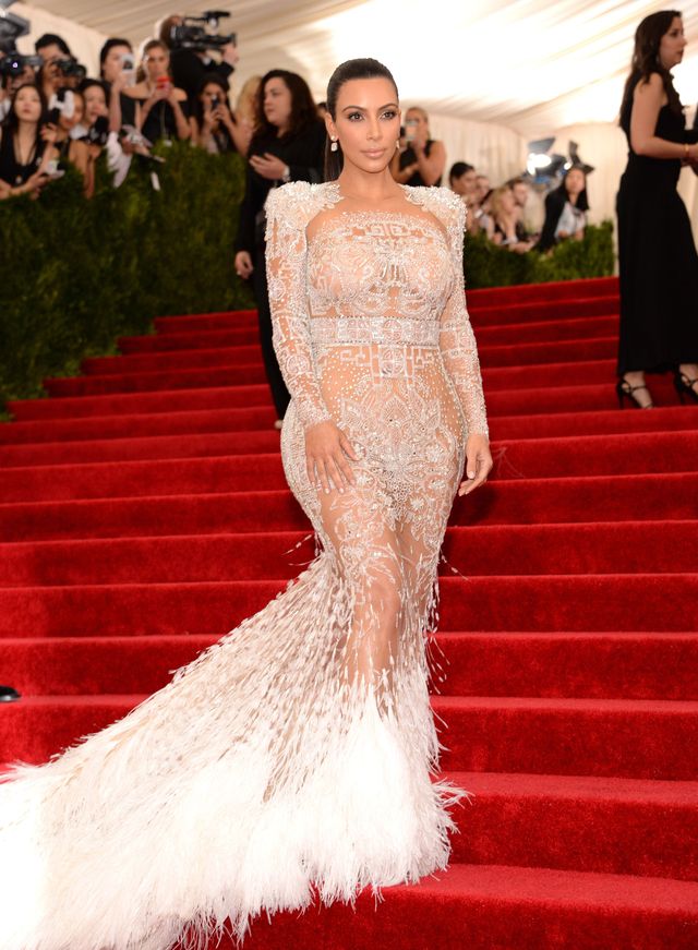 Kim Kardashian Wore A Sheer Icicle Of A Naked Dress To The Met Gala