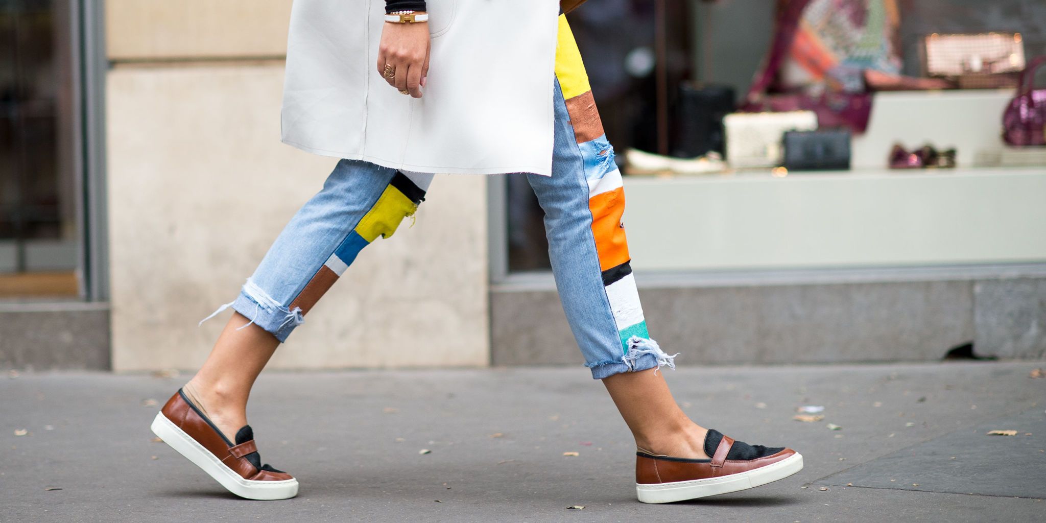 black loafers with blue suit