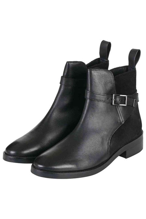 black leather ankle boots topshop