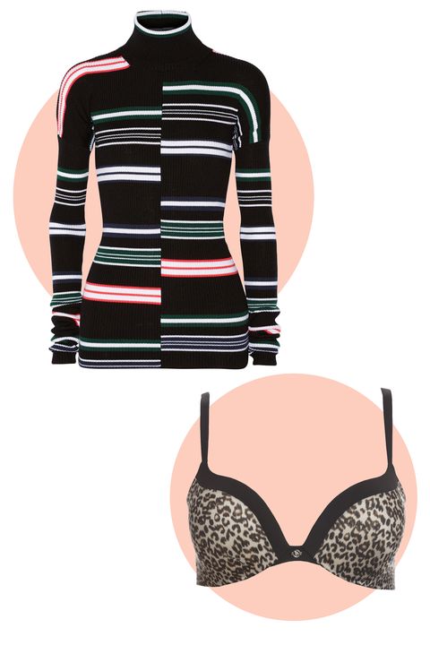 <p>When wearing a sweater that hugs your shape it's all about enhancing curves. This bra, from Victoria's Secret's So Obsessed line, boosts your cup size while creating a smooth and seamless silhouette. </p><p>Kenzo Striped Ribbed Wool Turtleneck Sweater, $455; <a href="http://www.net-a-porter.com/us/en/product/607068" target="_blank">Net-a-Porter.com</a> </p><p>So Obsessed by Victoria's Secret Add-1 1/2-Cups Push-Up Bra, $49.50-$56.50; <a href="http://www.victoriassecret.com/bras/so-obsessed " target="_blank">VictoriasSecret.com</a></p>