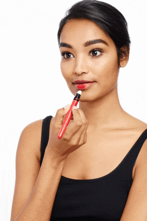 <p>Choose a brighter shade for your lower lip, like <a href="http://www.amazon.com/gp/product/B013D1CK1E?keywords=Maybelline%20Color%20Blur%20Partner%20in%20Crimson&qid=1445364347&ref_=sr_1_2&sr=8-2" target="_blank">Maybelline New York Color Blur in Partner in Crimson</a>. Once more, apply in the center and blur out. </p><p><br></p>