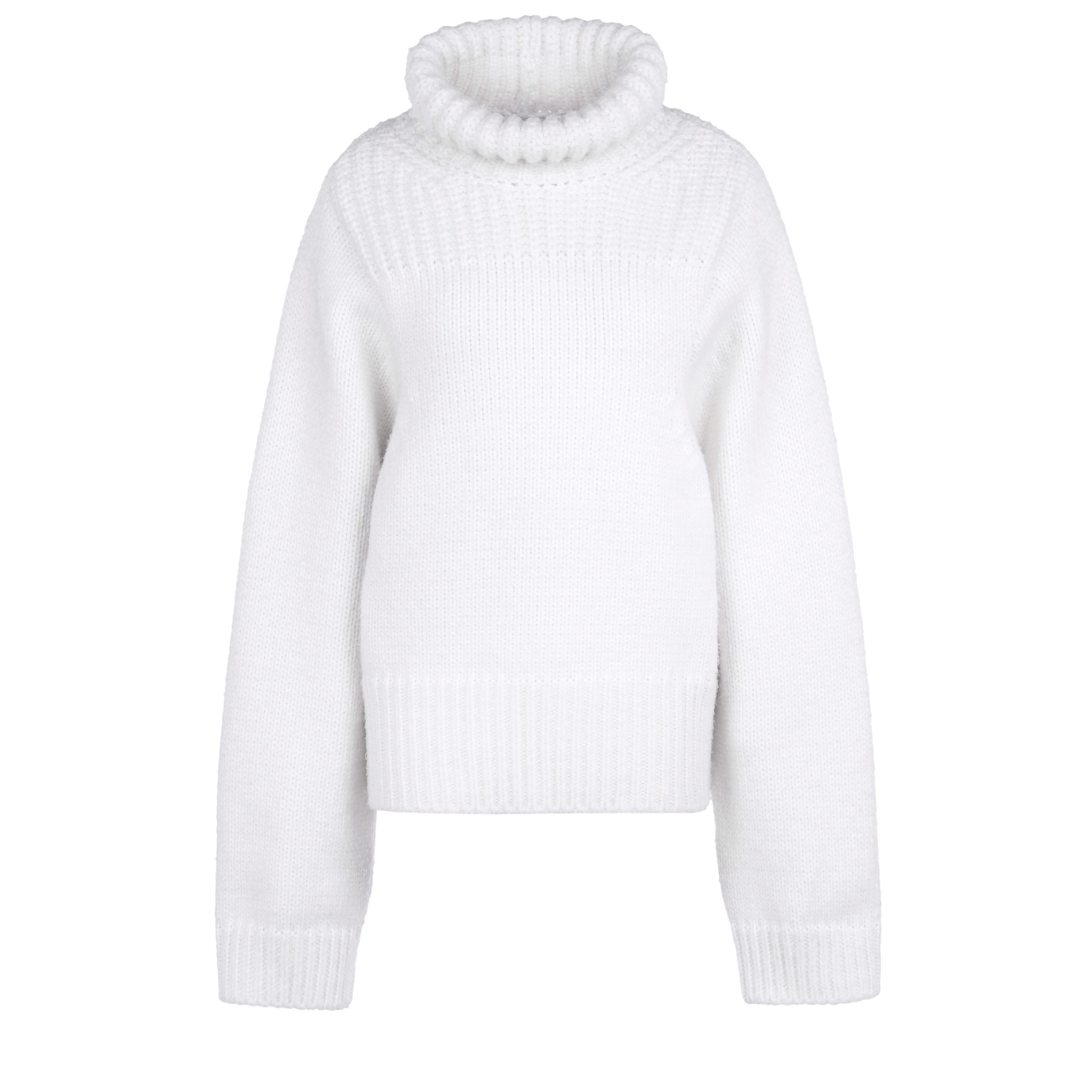 white jumper turtleneck