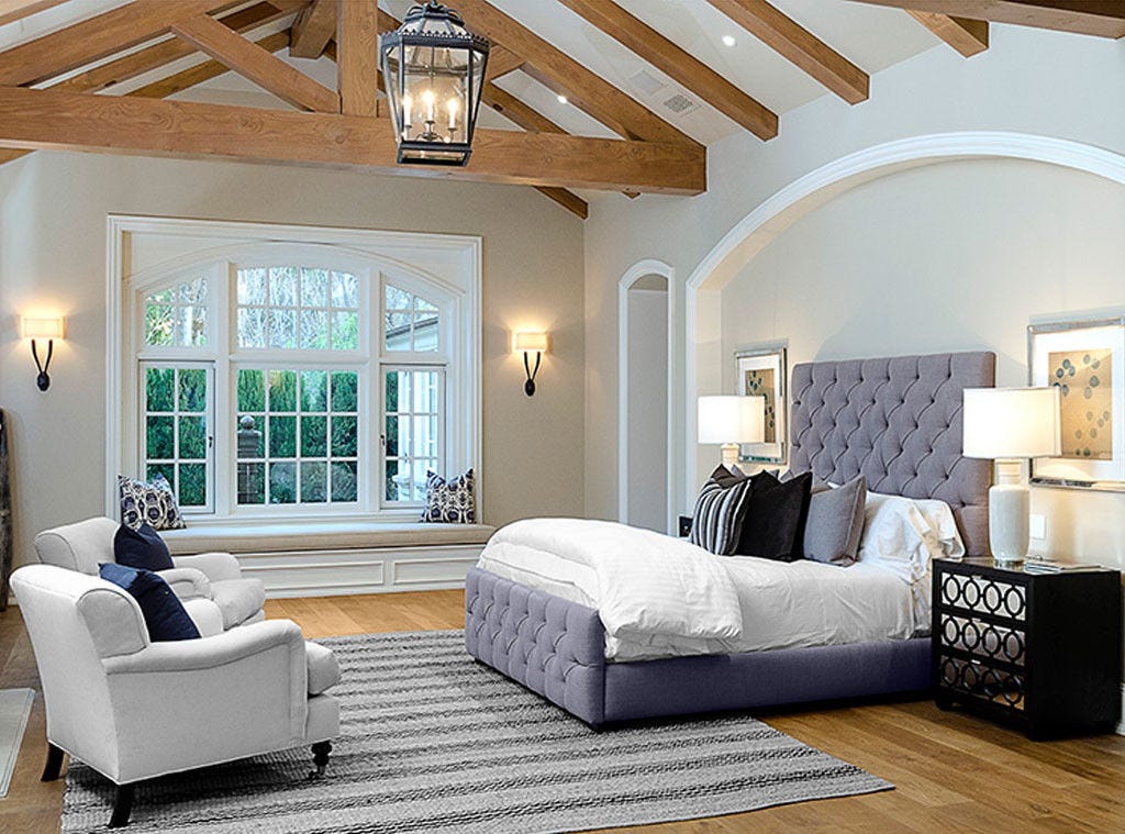 Interior Design: Kim Kardashian & Kanye West's French Country Home Kim and Kanye's master bedroom in Hidden Hills: Interior Design: Kim Kardashian & Kanye West's French Country Home