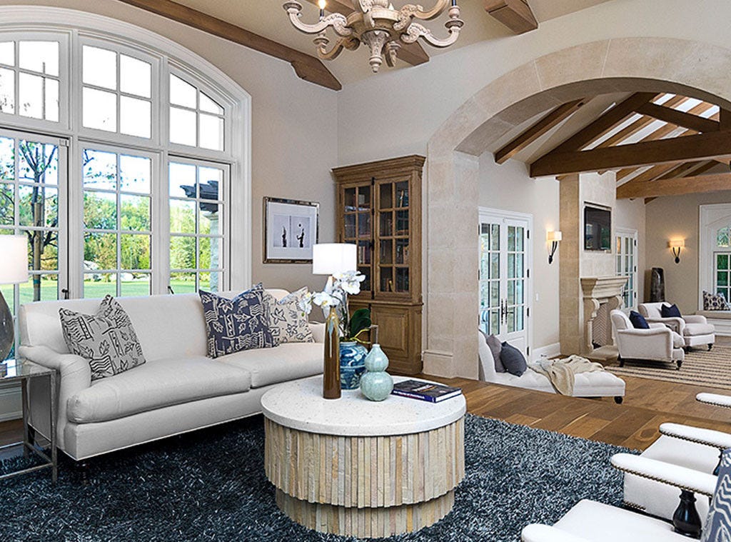 Interior Design: Kim Kardashian & Kanye West's French Country Home Elegant living area in Hidden Hills mansion #kimye bought: Interior Design: Kim Kardashian & Kanye West's French Country Home