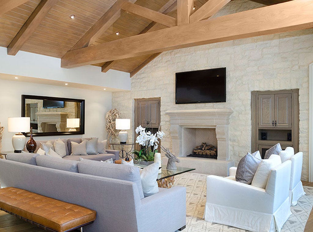 Interior Design: Kim Kardashian & Kanye West's French Country Home Luxurious celebrity living room in Hidden Hills: #kimye Interior Design: Kim Kardashian & Kanye West's French Country Home