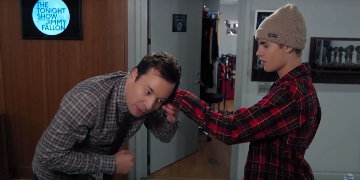 Justin Bieber and Jimmy Fallon Secret Handshake Justin Bieber on the