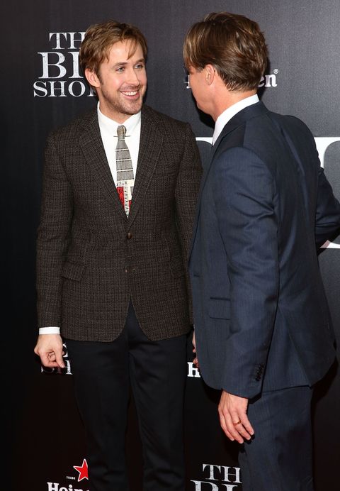 Brad Pitt And Ryan Gosling Twin Moment Brad Pitt And Ryan Gosling The Big Short Premiere 