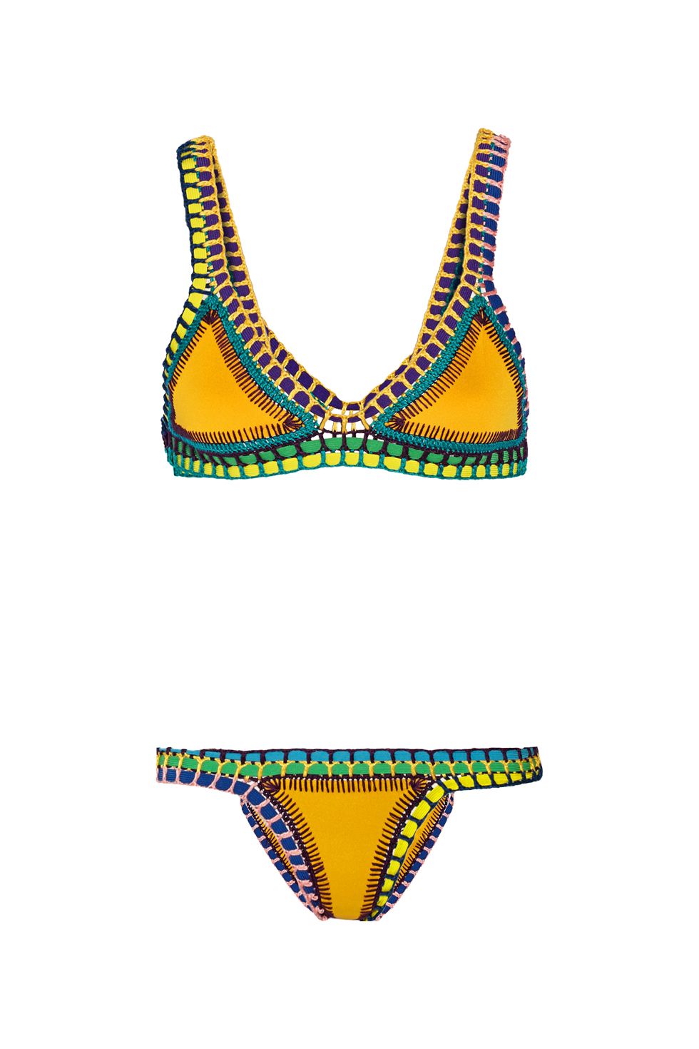 <p>Kiini Ro Crocheted Cotton and Neoprene Triangle Bikini, $285; <u><a href="http://www.net-a-porter.com/us/en/product/671787" target="_blank">net-a-porter.com</a></u></p>