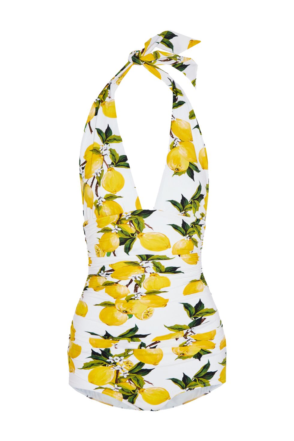 <p>Dolce & Gabbana Printed Halterneck Swimsuit, $595; <u><a href="http://www.net-a-porter.com/us/en/product/643362/dolce___gabbana/printed-halterneck-swimsuit" target="_blank">net-a-porter.com</a></u></p>