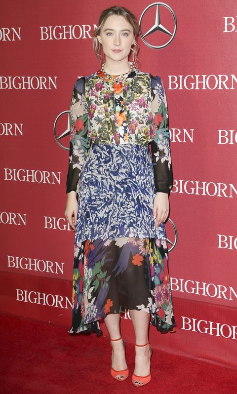 <p>Who: Saoirse Ronan</p><p>When: January 5, 2016</p><p>Why: Patchwork floral print rarely makes its way to the red carpet, but Saoirse Ronan championed the look in Rochas<em>. </em>Instead of wearing Hollywood's predictable accessory choices (bare jewelry and minimal sandals—you know the ones), she styled her dress with a big necklace and tangerine peep toes by Pierre Hardy. </p>