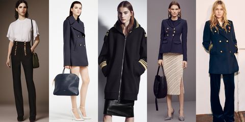 <p>We've seen army fatigues for the past few seasons, but this season, designers are turning toward a new military branch: the Navy. Pieces to invest in: sailor pants and double breasted coats. </p><p><br></p><p><em>Left to Right: Burberry, Nina Ricci, Neil Barrett, Altuzarra, Tommy Hilfiger</em></p>