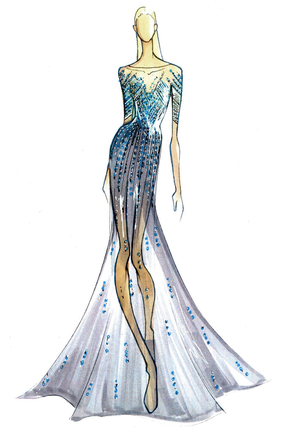 Discover 115+ water inspired dress sketch super hot - in.eteachers