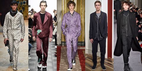 <p>          New to the black tie market, luscious silk pajamas in black, white, and jewel tones. Try them for an opening night at the ballet or a city wedding. </p><p><em>As seen at Dolce & Gabbana,  J.W. Anderson, Roberto Cavalli, Tommy Hilfiger, and Valentino</em><em>.</em><br></p>