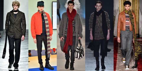 <p>To add a touch of effortless cool to your look during the colder months, wrap an extra long scarf once, maybe twice, and go. </p><p><em><em>As seen at</em> Bottega Veneta, Carven, Christopher Raeburn, Ports 1961 and Roberto Cavalli.</em><br></p>