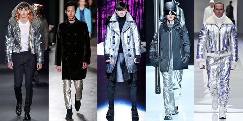 <p>          Go full on silver or add a few hints of it to your wardrobe. </p><p><em>As seen at Calvin Klein Collection, Costume National, Dsquared, Emporio Armani, and Versace.</em><br></p>