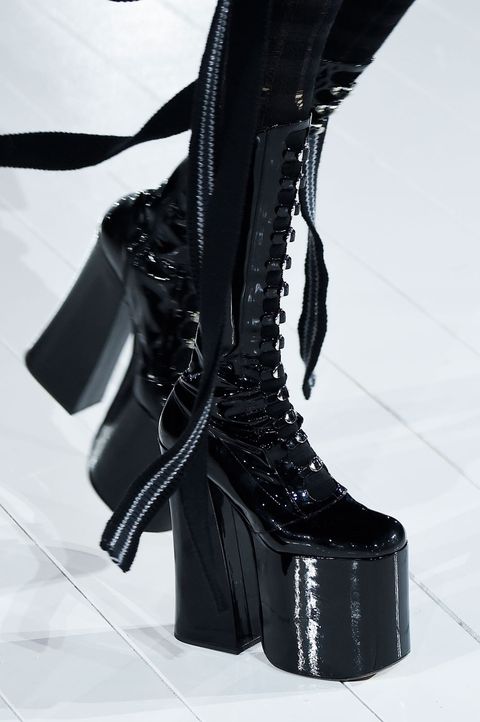 Shoe, High heels, Style, Costume accessory, Black, Leather, Boot, Basic pump, Fashion design, Black-and-white, 