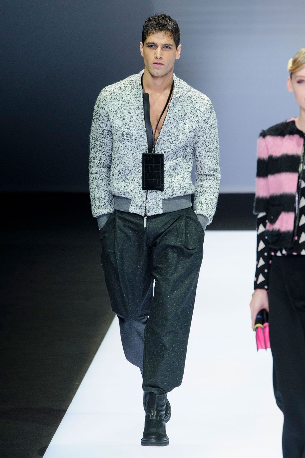 Model Wears White Jeans and a Brown Long-sleeved Shirt during the Armani  Fashion Show at Women`s Fashion Week Fall / Winter 2020 I Editorial Stock  Photo - Image of show, dress: 176267608