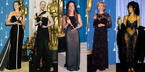 <p><em>Julia Roberts in Valentino (2001), Nicole Kidman in Jean Paul Gaultier (2003), Holly Hunter in Vera Wang (1993),   Jessica Lange in Calvin Klein (1994), Cher in Bob Mackie (1988)</em></p><p>You can never go wrong with black, so it's no surprise that past Best Actresses have gravitated toward the classic shade. What's interesting about these looks, however, is how they all have some type of sheer panelling (or in Cher's case, sheer <em>everything). </em>Sheer-paneled black dress &gt; basic black dress. Consider it the trademark of women who are a cut above the rest.</p>