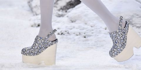 White, Style, Snow, Fashion accessory, Winter, Natural material, Freezing, Foot, Bridal shoe, Nail polish, 
