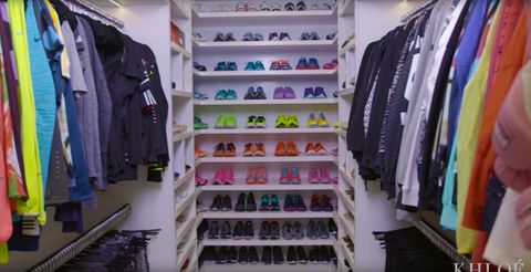 khloe kardashian fitness closet rainbow tops and shoes