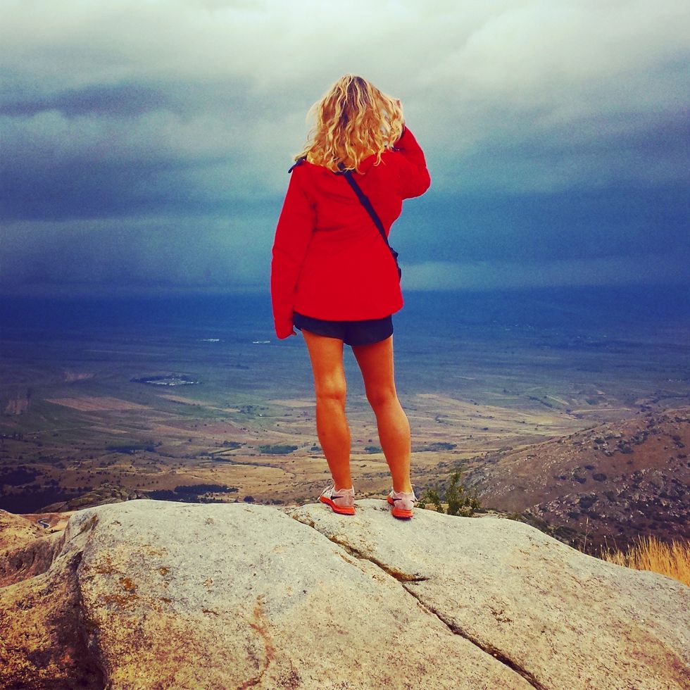 Human leg, People in nature, Blond, Long hair, Back, Badlands, 