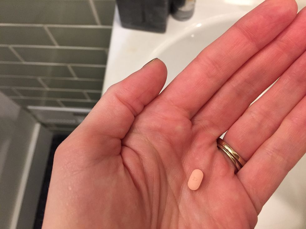 anxiety pill in hand