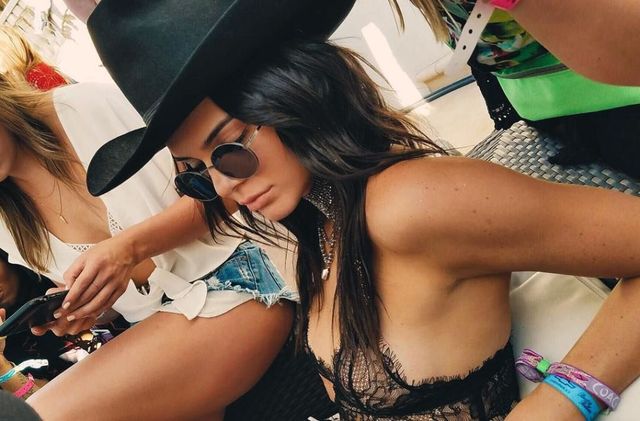 Kendall Jenner Wore a See-Through Bralette at Coachella