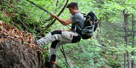 Natural environment, Recreation, Shoe, Rock-climbing equipment, Forest, Adventure, Outdoor recreation, Rope, Climbing harness, People in nature, 