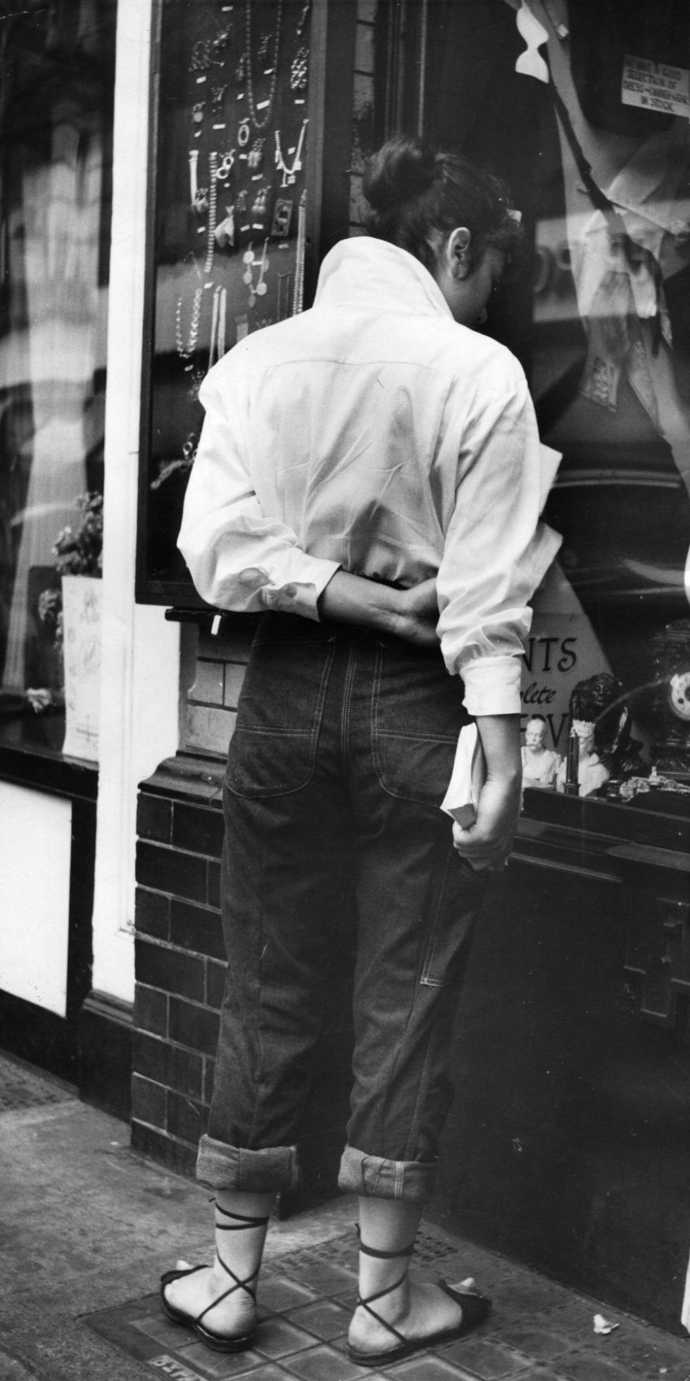 50s jeans and white deals shirt