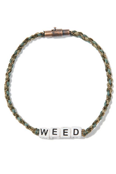 <p>          Venessa Arizaga Weed Bracelet, $100; <a href="http://www.venessaarizaga.com/products/weed-bracelet" target="_blank">venessaarizaga.com</a>  </p>