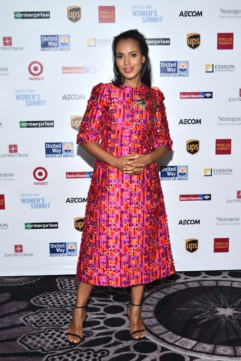<p>Who: Kerry Washington </p><p>When: April 25, 2016 </p><p>Why: Once Again Kerry Washington shows us  how to wear a bold print in a Dolce & Gabbana dress at the United Way of Greater Los Angeles Women's Summit. Yes, she's wearing the standard celebrity sandal, but we'll overlook it this time around because we can't imaging this dress with anything else. </p>