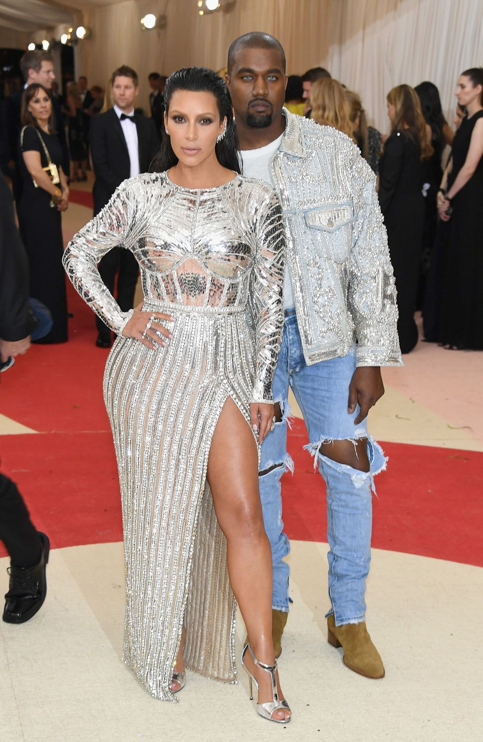køkken Ligegyldighed virkelighed Kanye West Met Gala 2016 Jeans-Kanye West Met Gala Red Carpet Wears Jeans