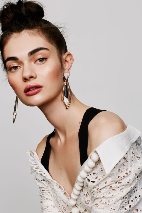 <p>Highlight a gorgeous neckline detail with graphic, face-framers that call attention to your neck and shoulders. </p><p><br></p><p><br></p><p>Alexis Bittar Lucite Metal 'Dangling Orbit' Clip Earrings, $325, <a href="http://shop.nordstrom.com/s/alexis-bittar-lucite-metal-dangling-orbit-clip-earrings/4286956?&cm_mmc=Mindshare_Nordstrom-_-MayCorp-_-Hearst-_-proactive" target="_blank">nordstrom.com</a>; Proenza Schouler Off the Shoulder Dress, $6,700, <a href="https://www.proenzaschouler.com/off-the-shoulder-dress-r162313-sce26.html?color=White" target="_blank">proenzaschouler.com</a></p><p><br></p><p><em>Stylist: Gretchen Gunlocke Fenton; Model: Antonina Vasylchenko @IMG; Hair: Cecilia Romero; Makeup: Morgane Martini</em></p>