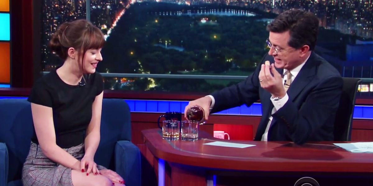 Dakota Johnson Takes Tequila Shots With Stephen Colbert Dakota Johnson Interview 