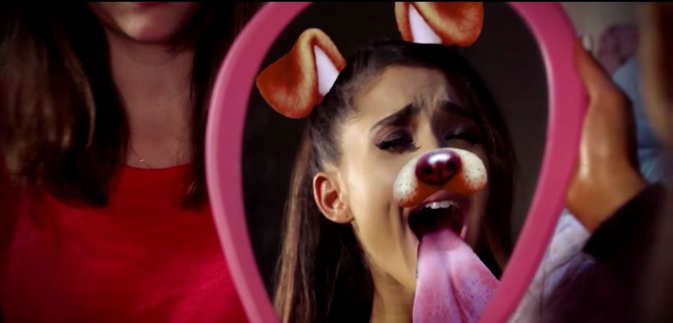 Behold the terror of the dog face filter in Ariana Grande's