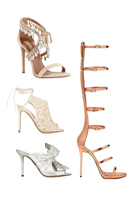 upload <p>Aquazzura Milla Jeweled Suede Sandal, $1,695; <a href="http://www.bergdorfgoodman.com/Aquazzura-Milla-Jeweled-Suede-Sandal-Nude-Evening/prod112630047_cat207102__/p.prod?icid=&searchType=EndecaDrivenCat&rte=%2Fcategory.jsp%3FitemId%3Dcat207102%26pageSize%3D120%26No%3D0%26refinements%3D&eItemId=prod112630047&cmCat=product" target="_blank">bergdorfgoodman.com</a></p><p><a href="http://www.bergdorfgoodman.com/Aquazzura-Milla-Jeweled-Suede-Sandal-Nude-Evening/prod112630047_cat207102__/p.prod?icid=&searchType=EndecaDrivenCat&rte=%2Fcategory.jsp%3FitemId%3Dcat207102%26pageSize%3D120%26No%3D0%26refinements%3D&eItemId=prod112630047&cmCat=product" target="_blank"></a>Gianvito Rossi Macramé and Suede Boots, $945; <a href="https://www.net-a-porter.com/us/en/product/639384/gianvito_rossi/macrame-and-suede-ankle-boots" target="_blank">net-a-porter.com</a></p><p>Charlotte Olympia Ilona, $745; <a href="http://us.charlotteolympia.com/collections/cruise-16/ilona/C164618LAM0040.html#cgid=SANDALS&start=6" target="_blank">charlotteolympia.com</a><br></p><p>Giuseppe Zanotti Super Harmony, $1,295; <a href="http://www.giuseppezanottidesign.com/us/c/SUPER-HARMONY/p/E60049005" target="_blank">giuseppezanottidesign.com</a></p>