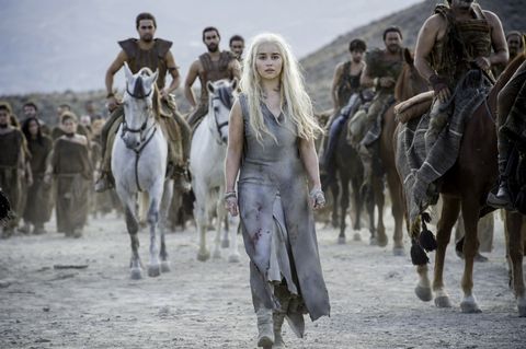 Emilia Clarke as Daenerys Targaryen on Game of Thrones