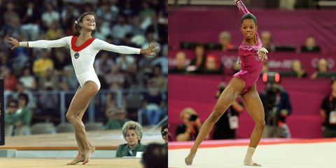 SIDE BY SIDE COMPARISON OF '70S LEOTARD VS NOW TO SHOW DIFF IN CUT
