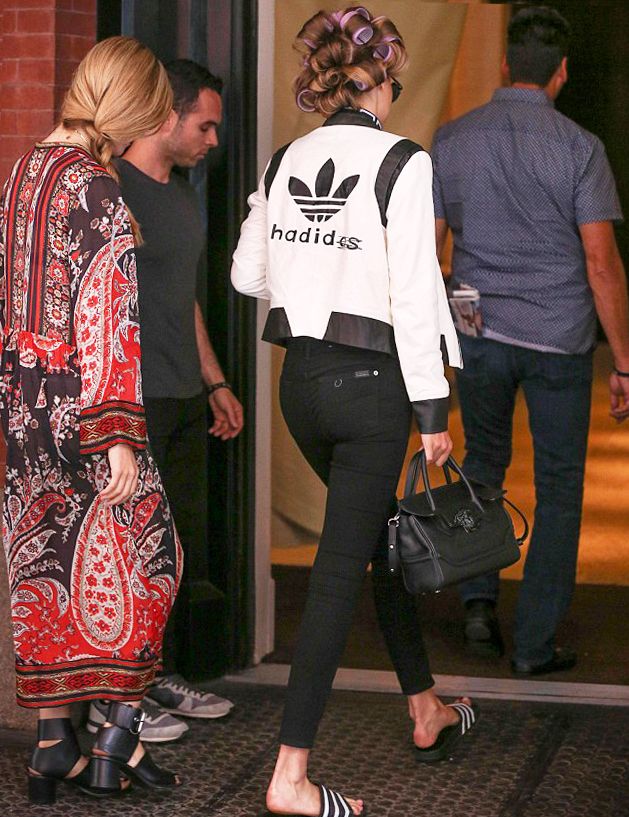 Gigi Hadid Wears Hadidas Jacket