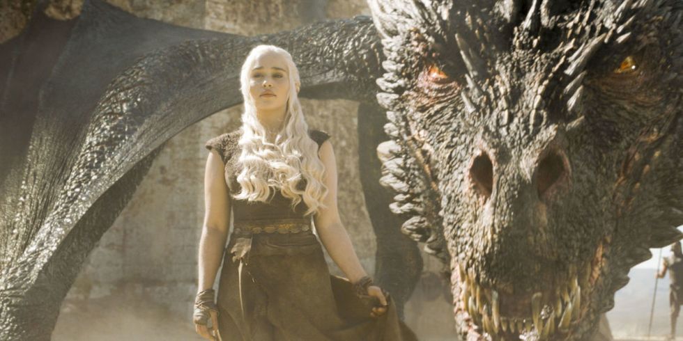 Emilia Clarke Riding 'Game of Thrones' Pre-CGI Dragon - Game of Thrones ...