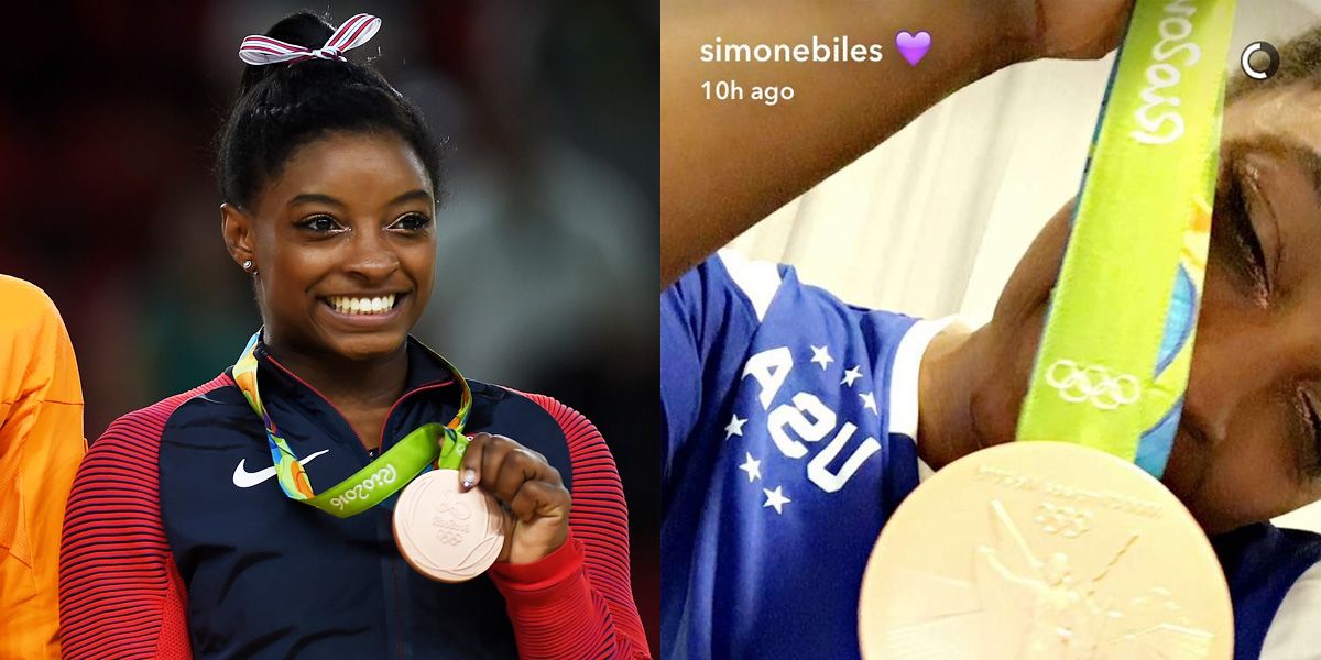 In One Snapchat Simone Biles Proves How Superior She Is Simone Biles On Winning Bronze