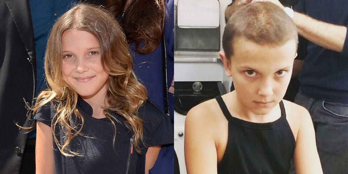 Millie Bobby Brown Shaves Head for Stranger Things - Millie Bobby  Brown-Eleven Hair Transformation Video