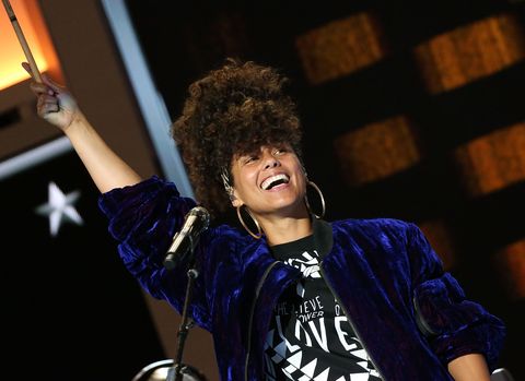 PHILADELPHIA, PA - JULY 26:  Alicia Keys performs on the second day of the 2016 Democratic National Convention at Wells Fargo Center on July 26, 2016 in Philadelphia, Pennsylvania. An estimated 50,000 people are expected in Philadelphia, including hundreds of protesters and members of the media. The four-day Democratic National Convention kicked off July 25.  (Photo by Paul Morigi/WireImage)