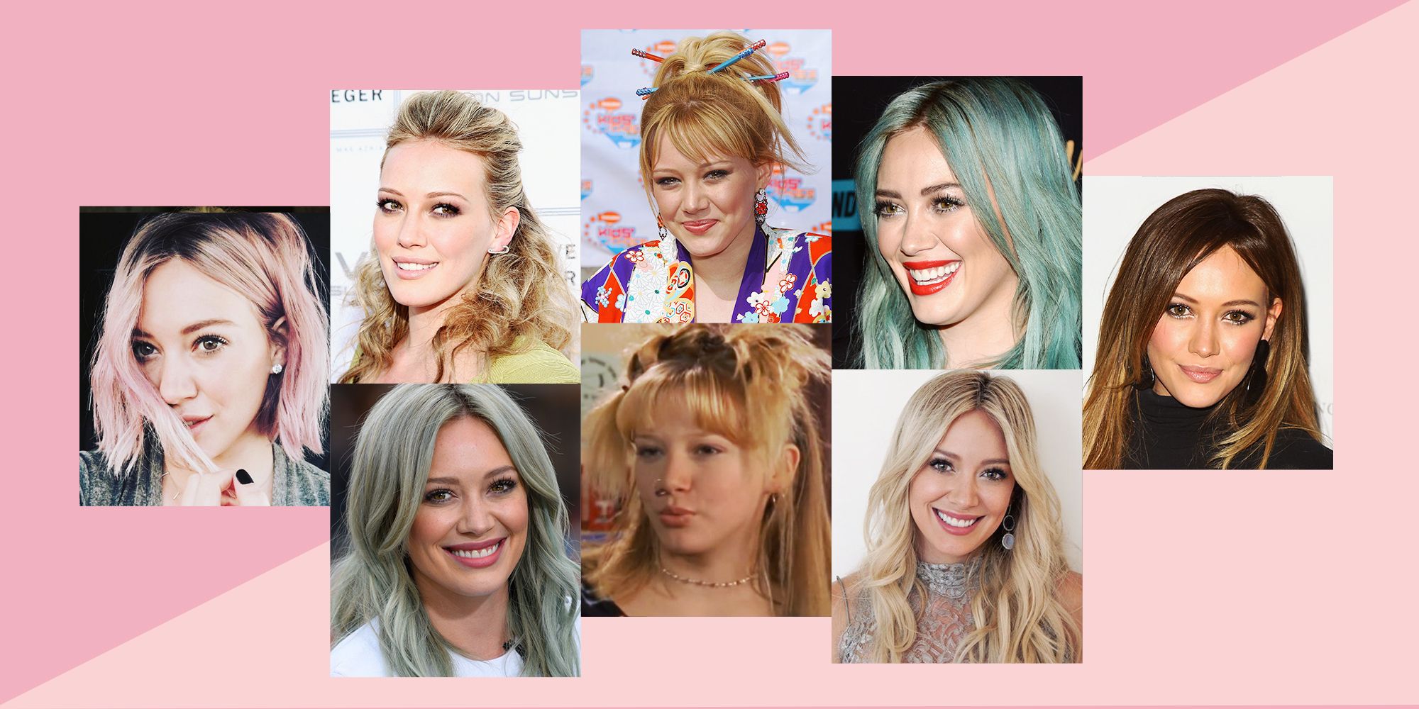 Hilary Duff Hair Evolution Hilary Duff Critiques 15 Years Of Her