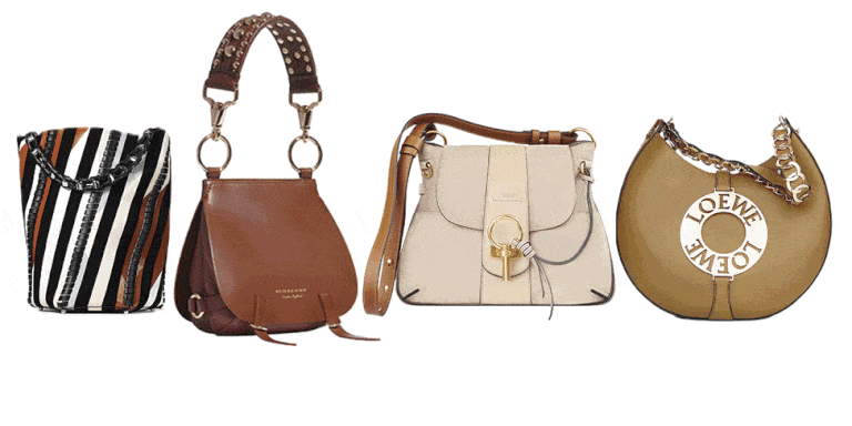Different colors of designer bags