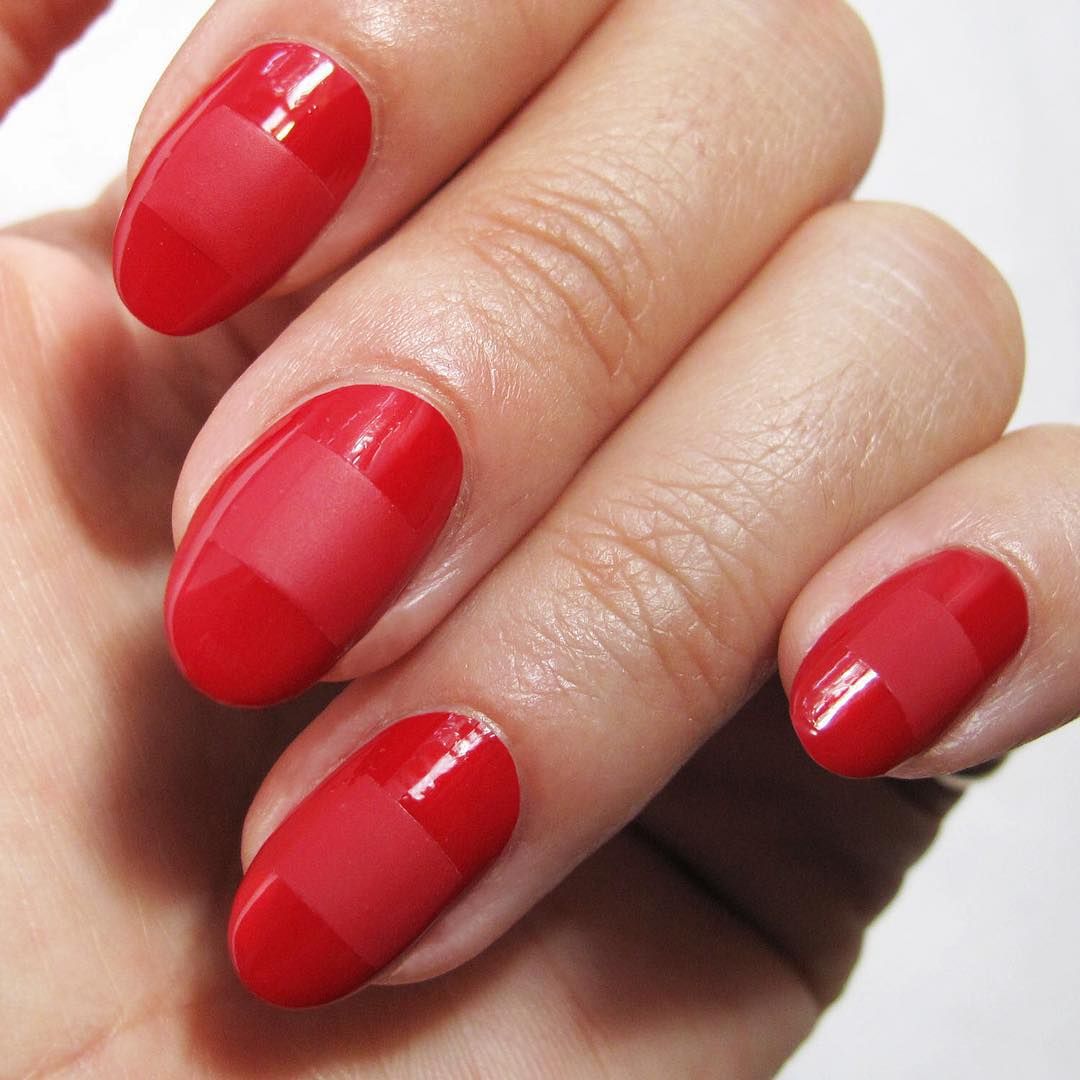 Like Red and White We Mix and Match: New Nail Design
