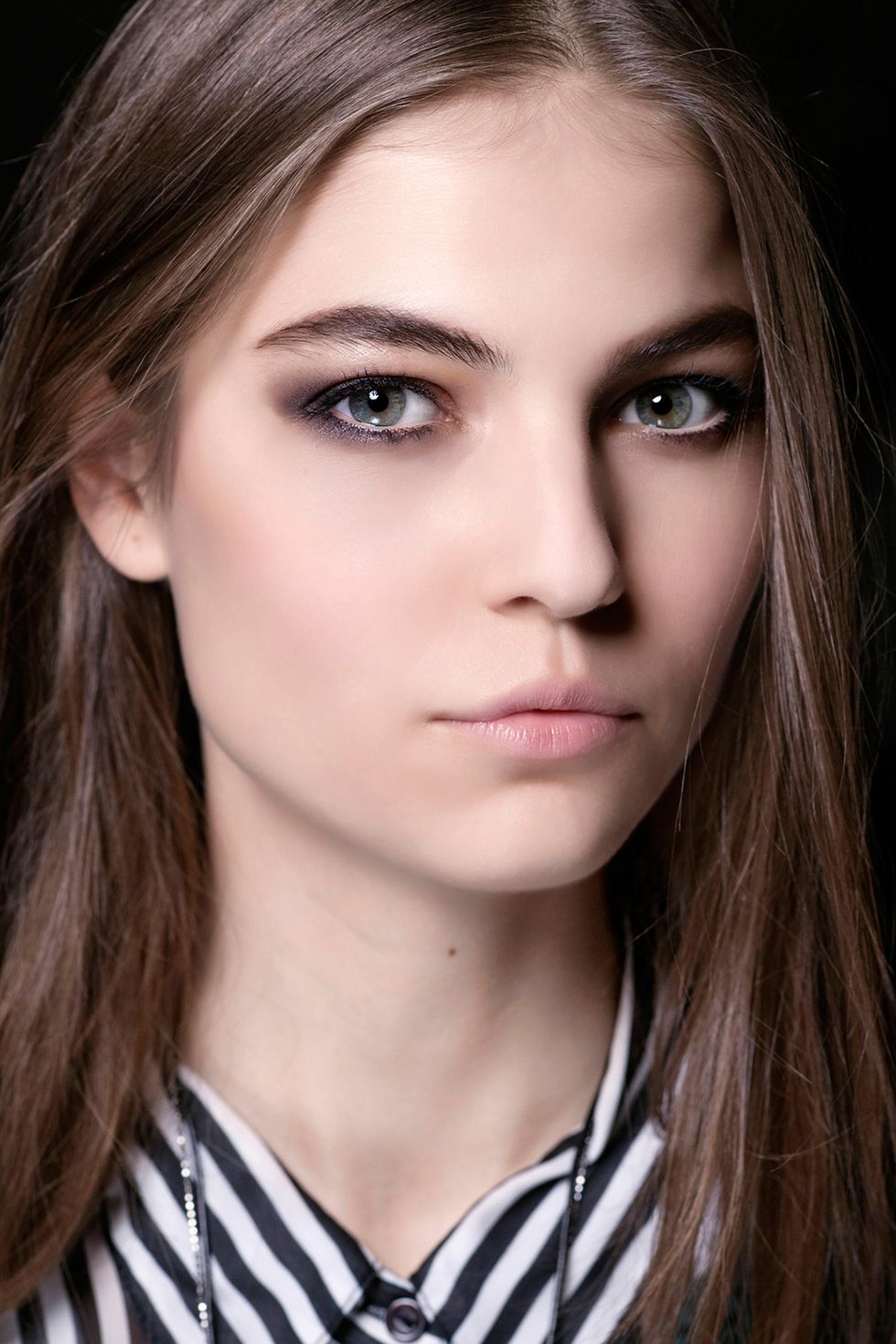 Model with foundation makeup