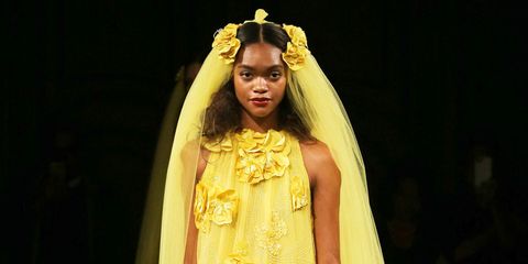 Yellow, Textile, Dress, Formal wear, Gown, Costume design, Beauty, Fashion, Youth, Fashion model, 